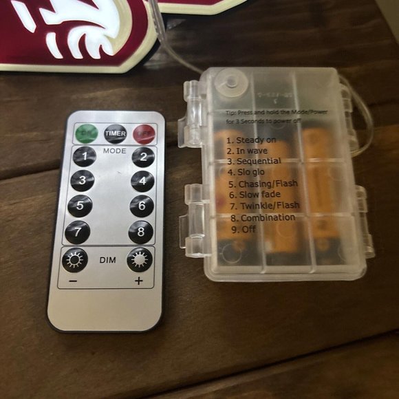 Mississippi State 3D Lightbox With Battery Pack & Remote. 8 Function. Dorm Room - Picture 3 of 6